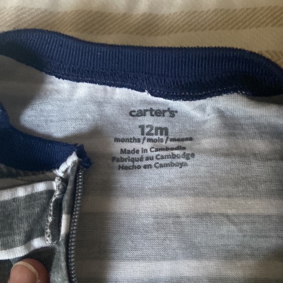 Carter’s stripes Firetruck Footsie - Picture 2 of 5